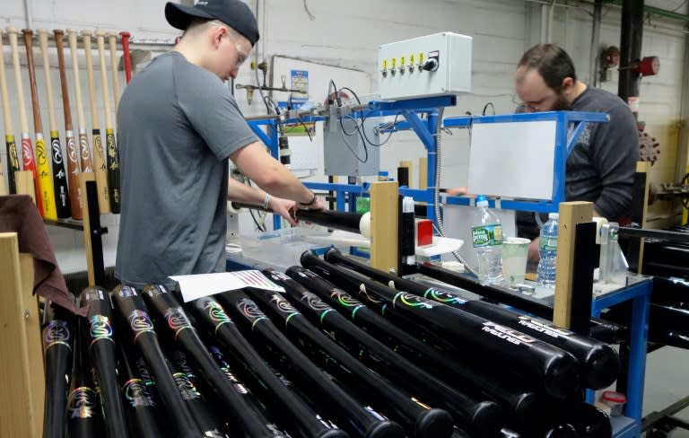 Dolgeville, New York, at the foot of the Adirondack Mountains, has only a handful of employers left, like this baseball factory, but saw hope in voting for Donald Trump