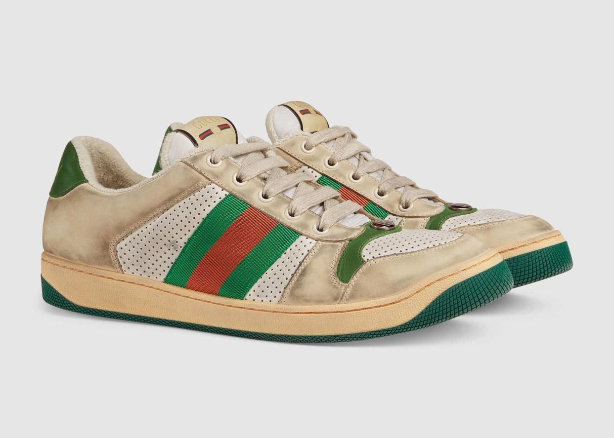 Gucci's&nbsp;Screener leather sneaker comes with an $870 price tag. (Photo: Gucci)