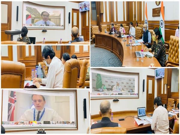 BJP MP Suresh Prabhu on Wednesday took part in the second day of the third G20 Sherpas' virtual meeting. [Photo: Suresh Prabhu's Twitter handle]