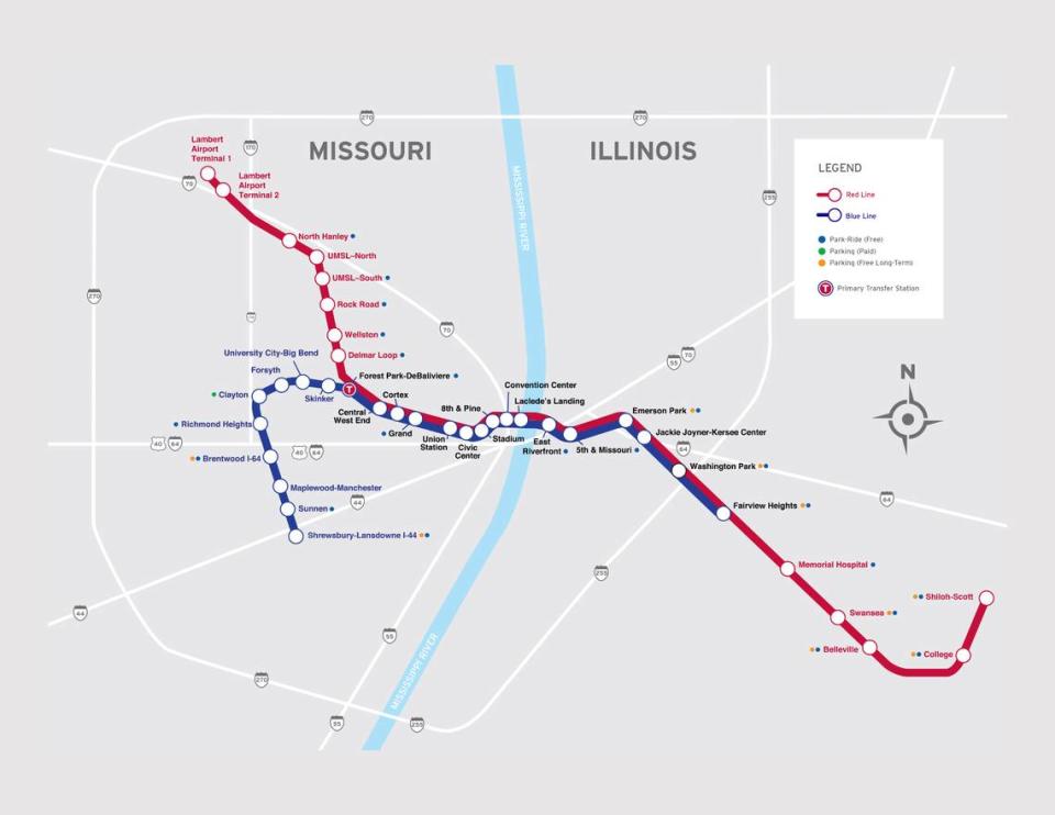 The MetroLink’s schematic map.