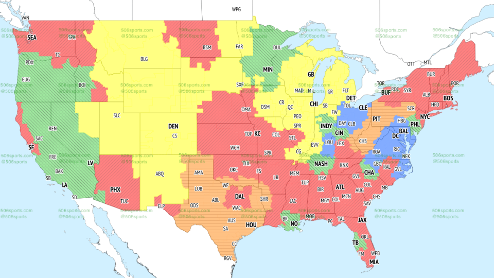 TV broadcast maps for Week 4 of NFL action