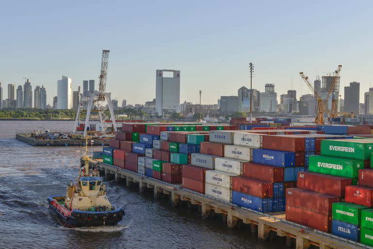 Una imagen del puerto de Buenos Aires