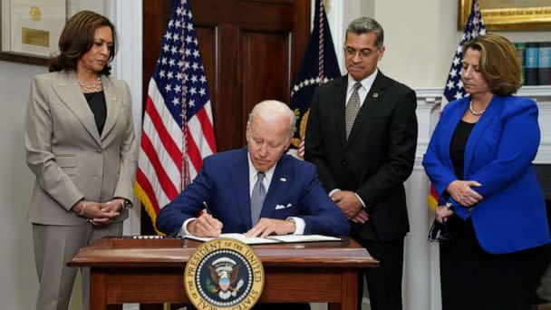 PHOTO: President Joe Biden signs an executive order to help safeguard women's access to abortion and contraception at The White House, July 8,2022, in Washington.S/Kevin Lamarque (Kevin Lamarque/Reuters)