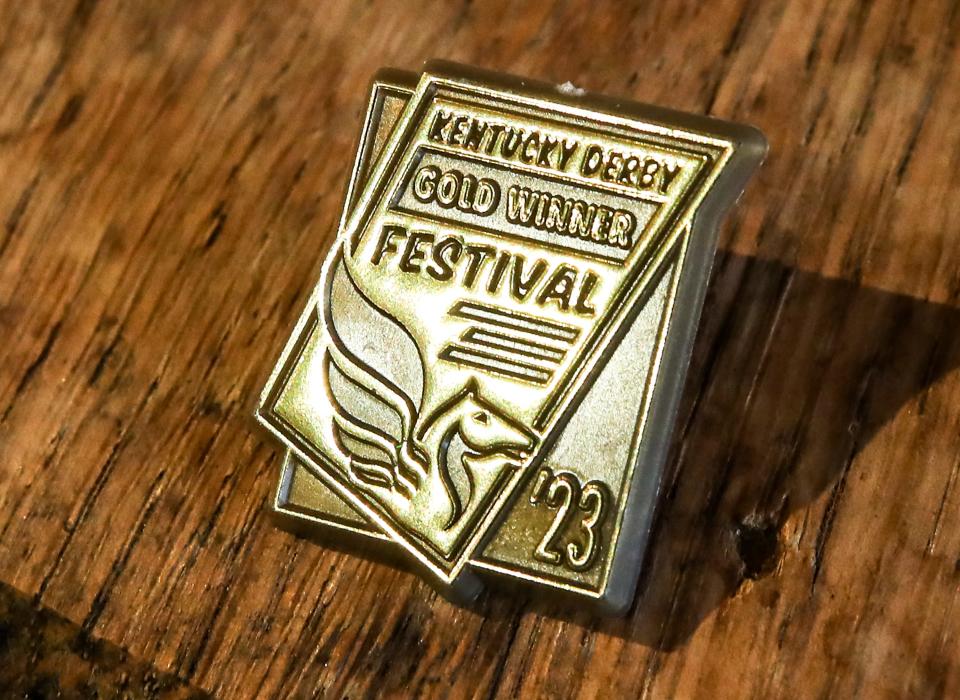 The 2023 Kentucky Derby Festival pins were shown on Friday, February 24, 2023, at the Evan Williams Bourbon Experience.