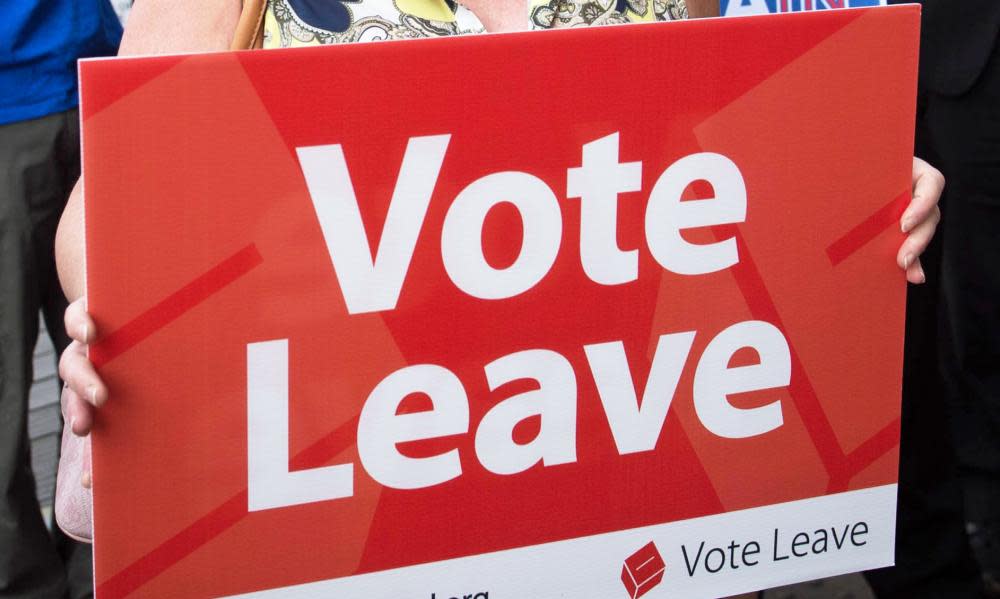 A Vote Leave placard