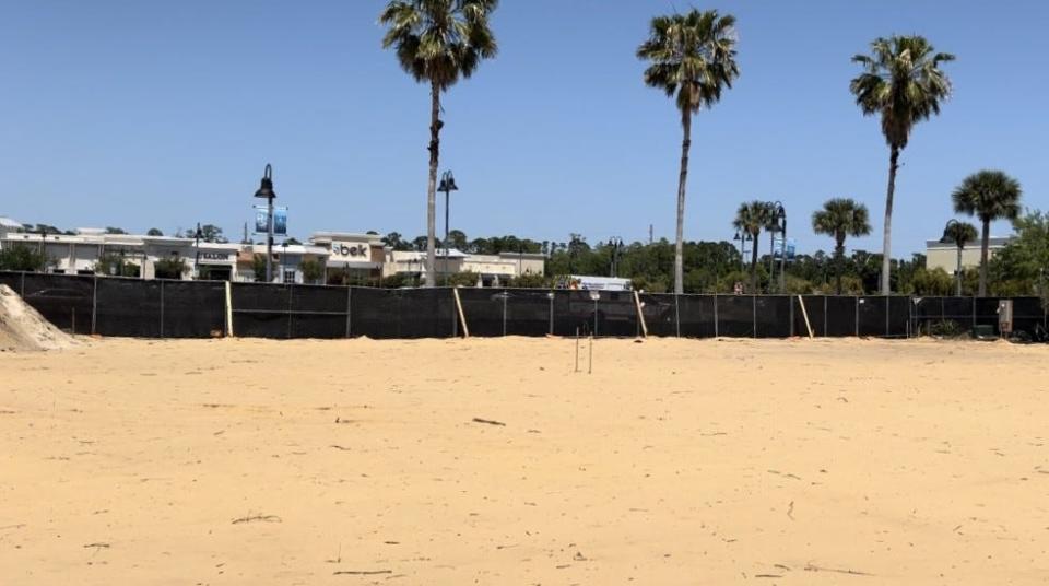 This is the vacant lot, pictured on Monday, April 15, 2024, where a Chuck E. Cheese pizza restaurant/family fun arcade was torn down at The Pavilion at Port Orange following Hurricane Ian in 2022. Construction is slated to begin soon on a new slightly bigger location for the chain that is expected to open by the end of 2024, according to officials with the City of Port Orange.