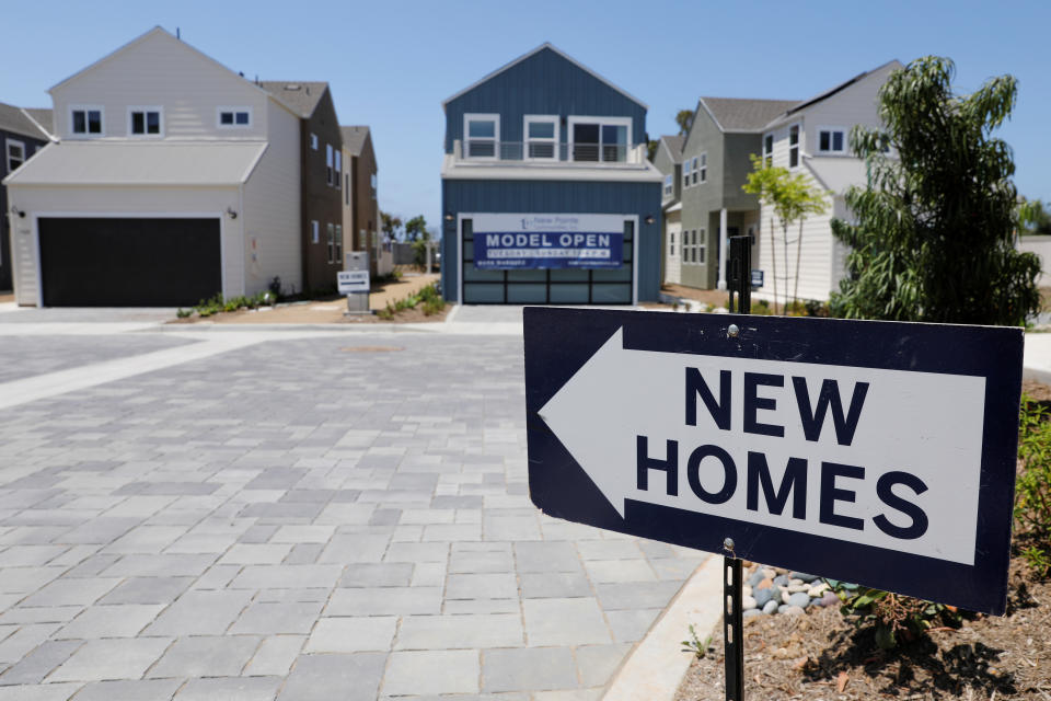 Newly constructed single family homes are shown for sale in Encinitas, California, U.S., July 31, 2019. REUTERS/Mike Blake