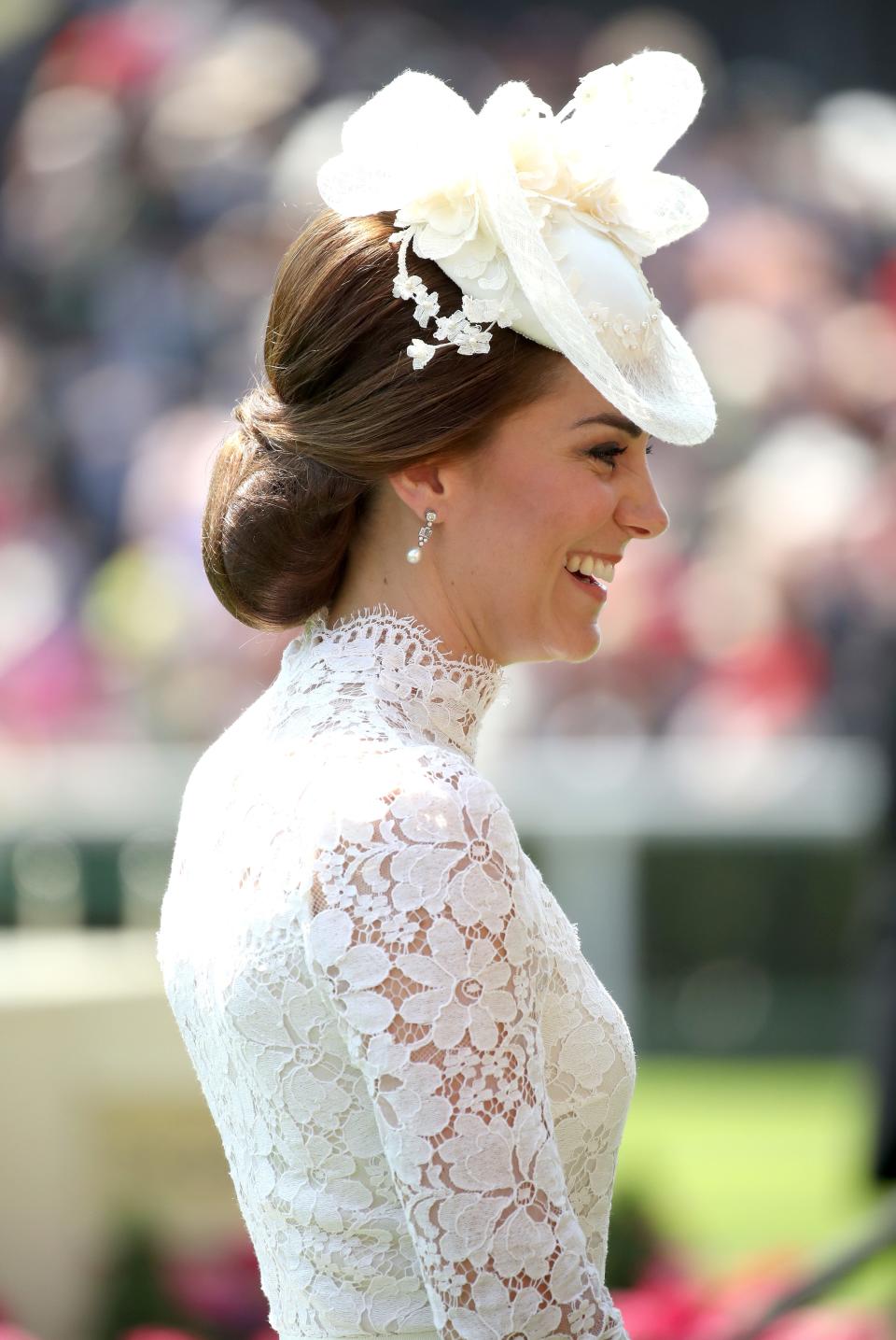 Kate Middleton's white hat at Royal Ascot in 2017.