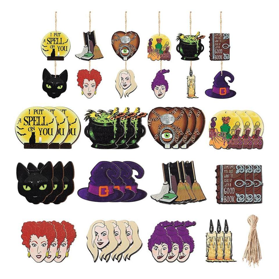 4) 36-Piece Wooden Ornament Set