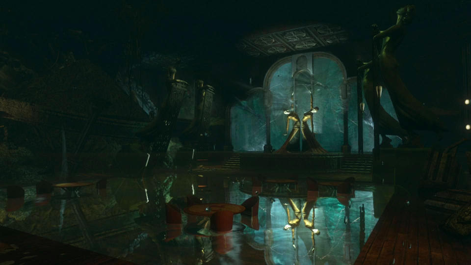 A screenshot from BioShock The Collection showing a scene from Rapture
