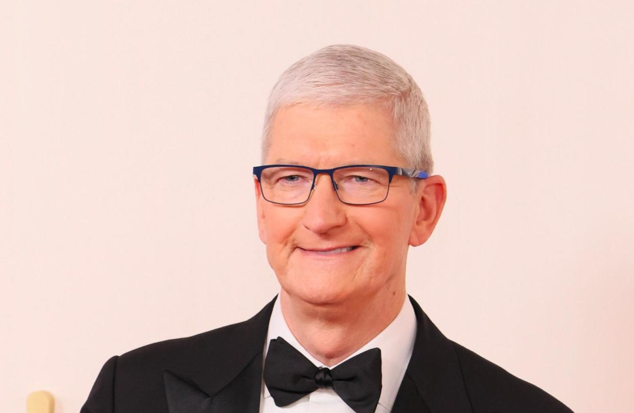 PHOTO: Tim Cook, CEO of Apple attends the 96th Annual Academy Awards, March 10, 2024, in Hollywood, Calif. (Rodin Eckenroth/Getty Images)