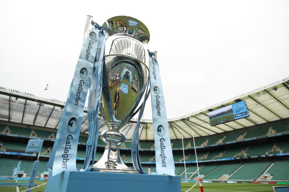 The Gallagher Premiership trophy awaits the winner at Twickenham (Getty Images)