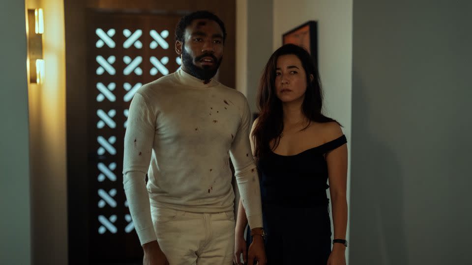 Donald Glover and Maya Erskine in "Mr. and Mrs. Smith" on Prime Video. - David Lee/Prime Video