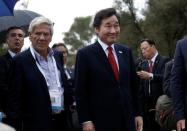 Olympics - Lighting Ceremony of the Olympic Flame Pyeongchang 2018 - Ancient Olympia, Olympia, Greece - October 24, 2017 South Korean Prime Minister Lee Nak-yeon during the Olympic flame lighting ceremony for the Pyeongchang 2018 Winter Olympics REUTERS/Alkis Konstantinidis