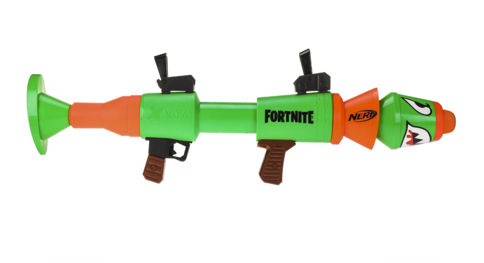 Popular video game Fortnite have collaborated with Nerf to create one of its most exciting items to date. Inspired by the blaster used in the game, the toy is sure to be a favourite. Suitable for ages 8+. <a href="https://fave.co/2mPmitr" rel="noopener" target="_blank" data-ylk="slk:Shop here.;elm:context_link;itc:0;sec:content-canvas" class="link "><strong>Shop here.</strong></a>