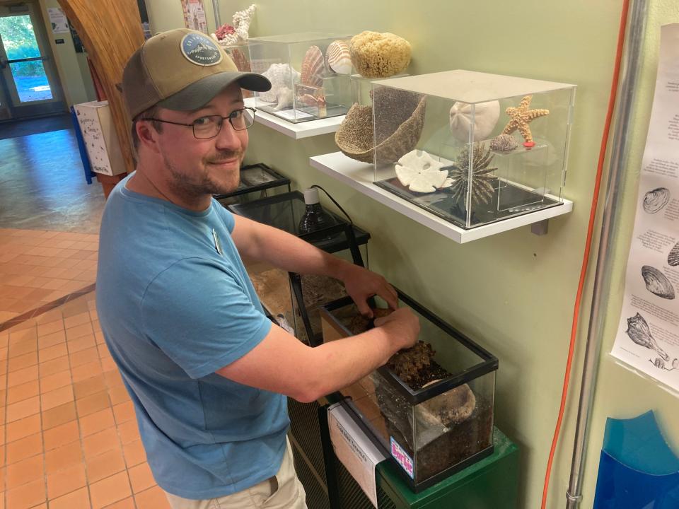 “The innate fear of spiders is mostly due to Hollywood,” said Bill Woodruffe, a naturalist with the Churchville Nature Center in Bucks County. He’s handling a tarantula on display at the center.