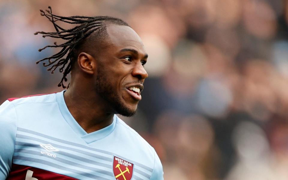 West Ham United's Michail Antonio celebrates scoring their third goal  - Reuters