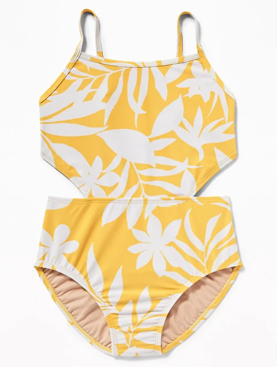 Side-Cutout Swimsuit for Girls