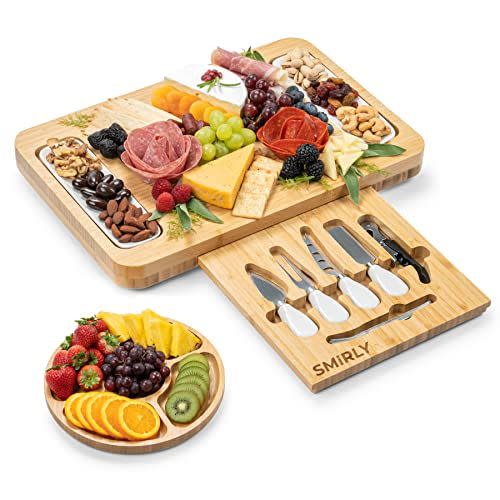 46) Bamboo Cheese Board and Knife Set