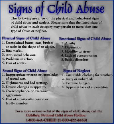 Signs of Child Abuse