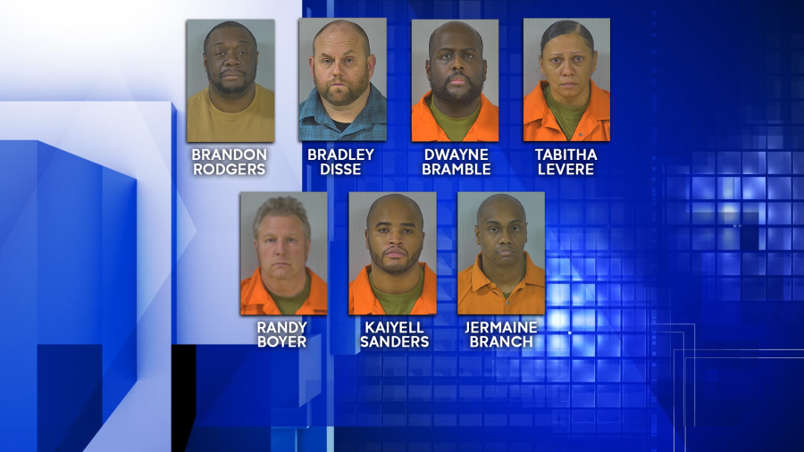 Seven Henrico deputies charged with second-degree murder in connection to inmate’s death. (Virginia State Police)