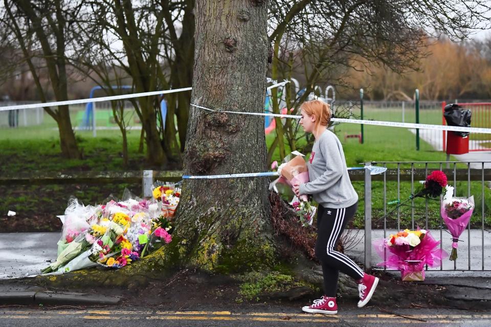 Tributes laid in Harold Hill after the fatal stabbing (PA)