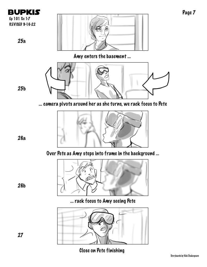 “Bupkis” Jason Orley’s storyboards for the series pilot episode.