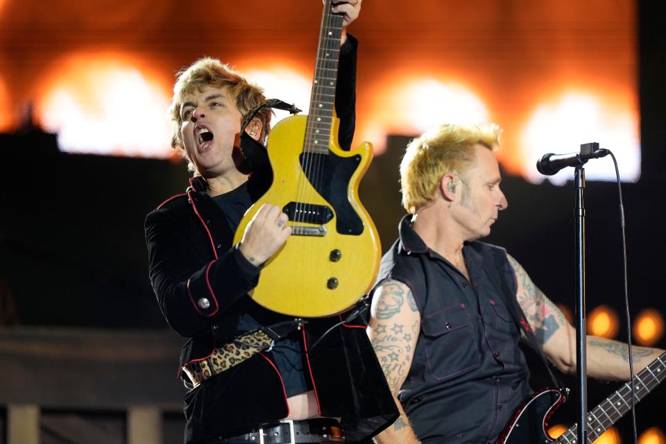 Green Day performs Nov. 19 during the half time of the 110th Grey Cup game between the Montreal Alouettes and Winnipeg Blue Bombers at Tim Hortons Field.