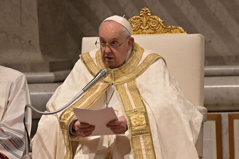 El Papa durante el Te Deum de Año Nuevo