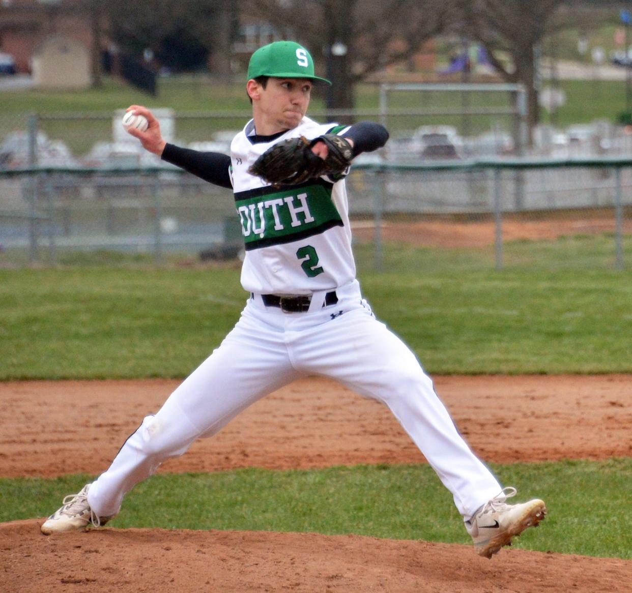 South Hagerstown's Jeremiah Boxall makes a pitch in relief against Williamsport.