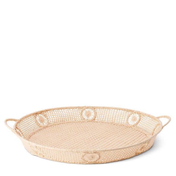 2) Raffia Oval Tray, Large