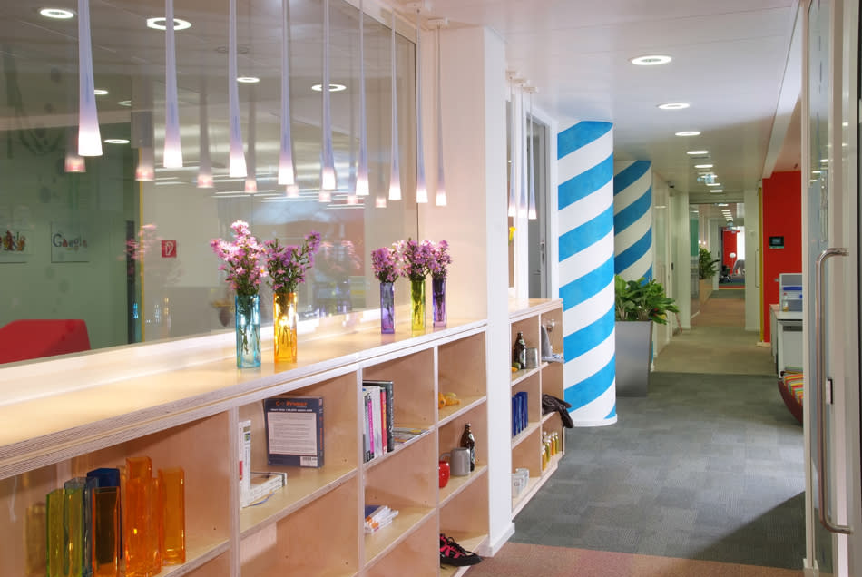 Tastefully decorated corridors inside Google's Munich office