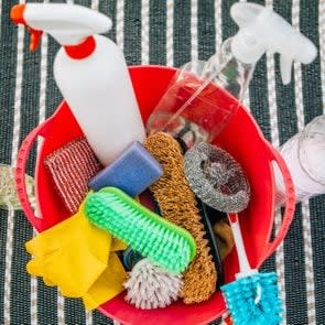 collection of cleaning supplies