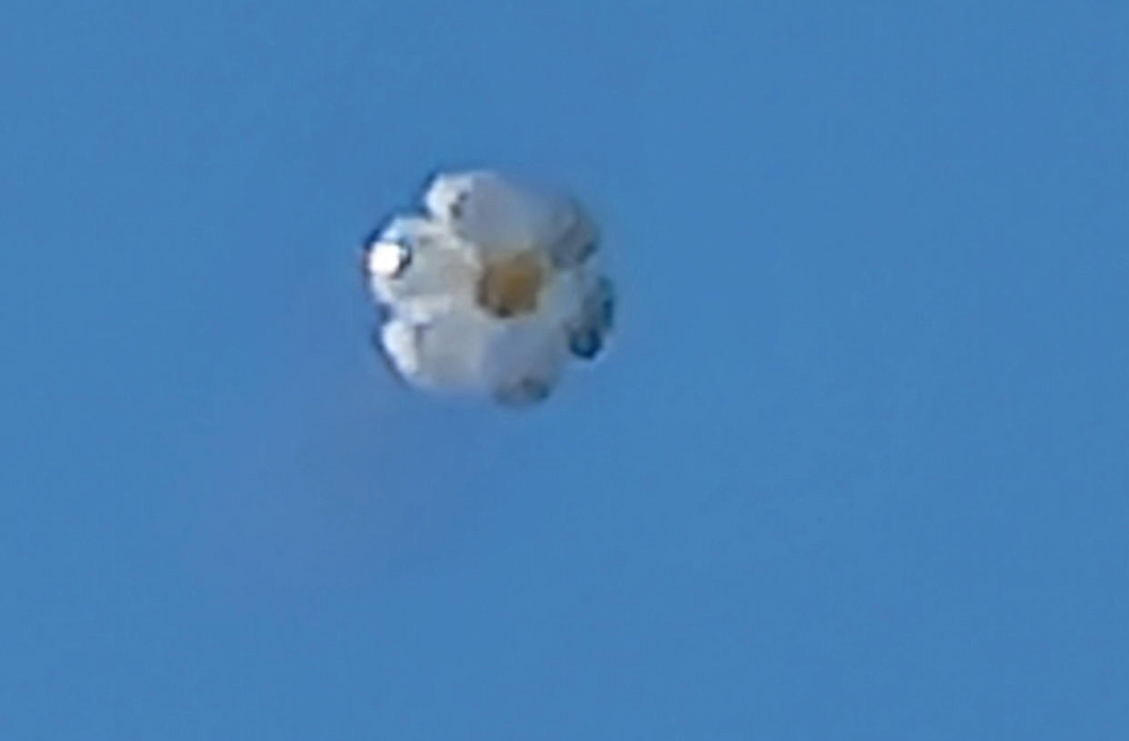 Video grab from footage of the mysterious UFO spotted above Worcester by David Whittall. (David Whittall / SWNS.COM)