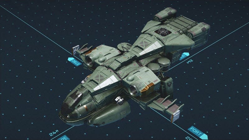 The Starfield Shipwright features a remake of the Pelican from Halo.