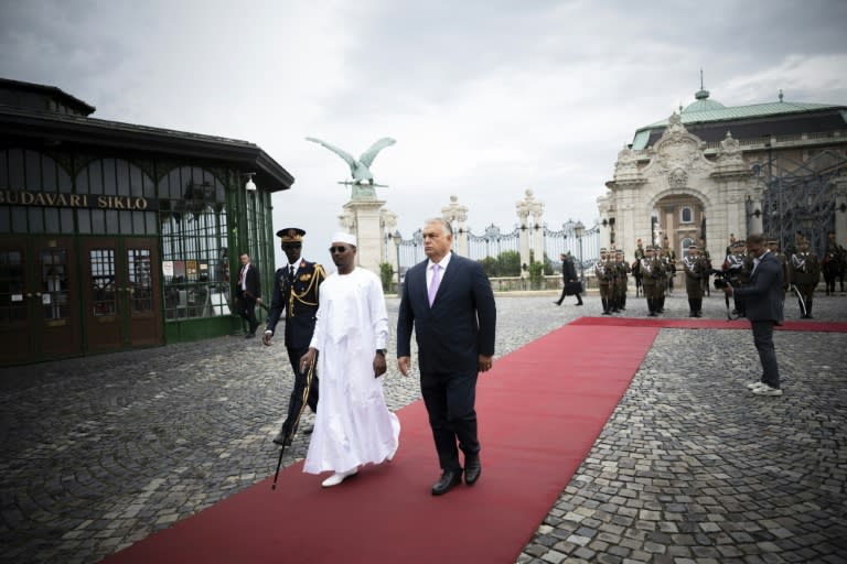 Chadian President Mahamat Idriss Deby Itno held talks with Hungarian Prime Minister Viktor Orban as Budapest eyes sending 200 soldiers to the Sahel state (VIVIEN CHER BENKO)