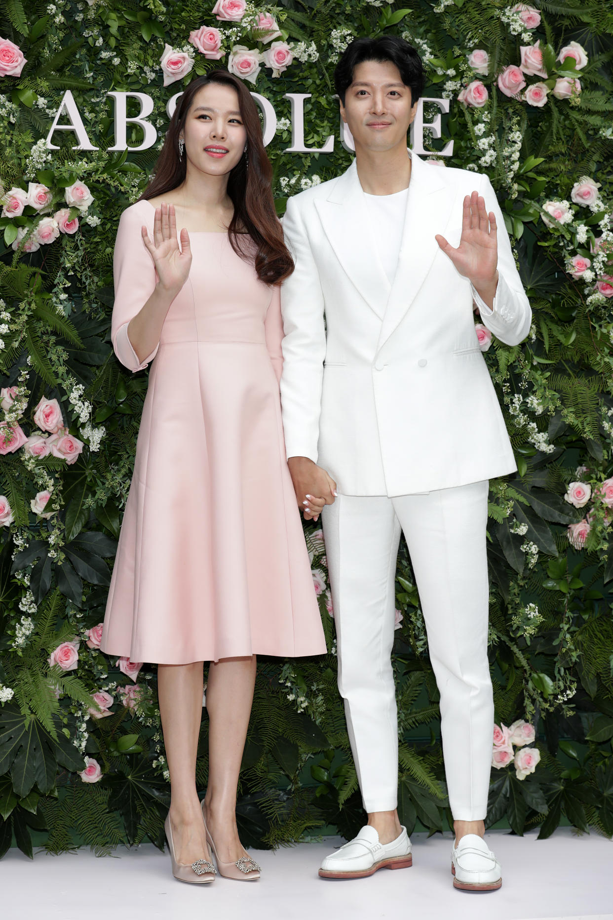 SEOUL, SOUTH KOREA - FEBRUARY 20: South Korean actors Cho Youn-Hee aka Cho Yoon-Hee and Lee Dong-Gun attend the photocall for LANCOME "Absolute" launch event on February 20, 2019 in Seoul, South Korea. (Photo by Han Myung-Gu/WireImage)