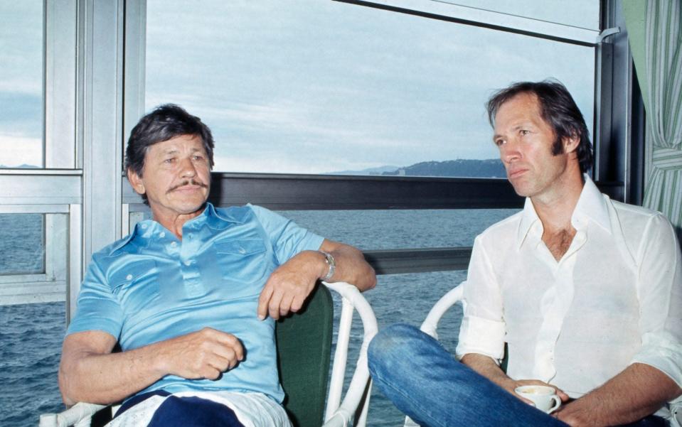 Charles Bronson and David Carradine in Cannes, 1976 - Getty