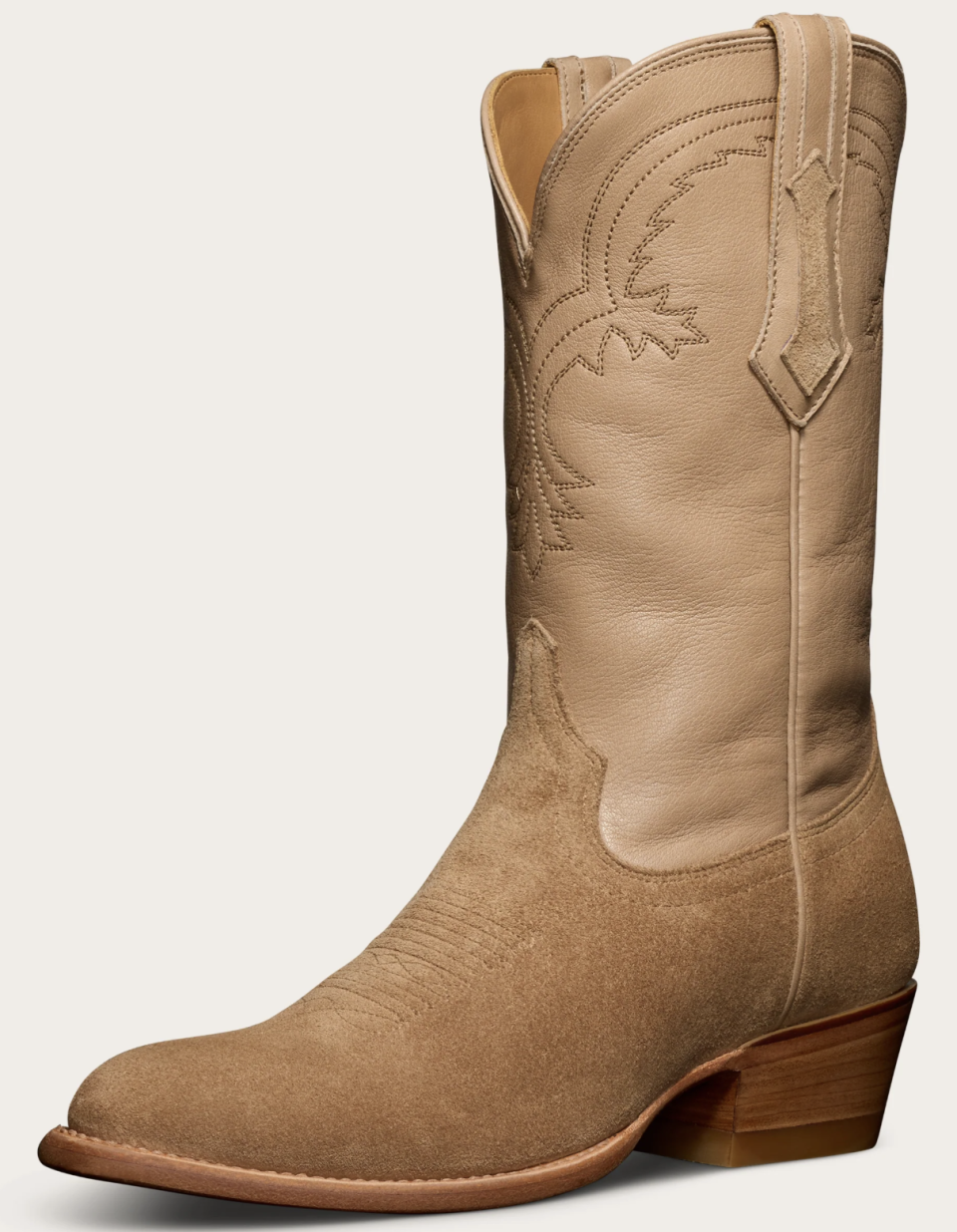 light brown suede cowboy boots