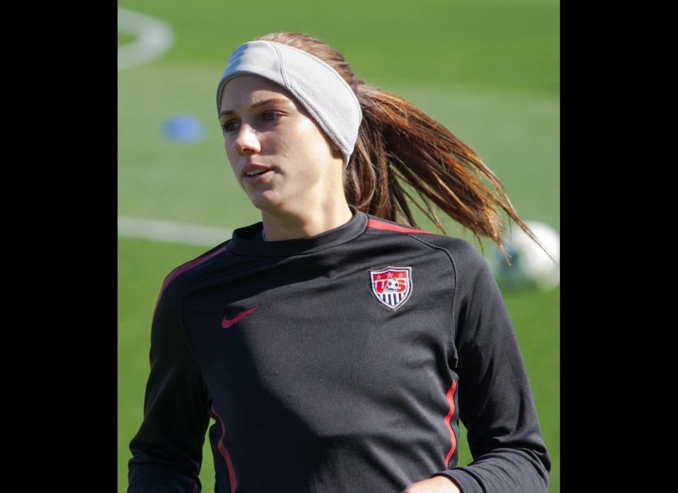 <strong>Name</strong>: Alex Morgan  <strong>Age</strong>: 23  <strong>Hometown</strong>: Diamond Bar  <strong>Event</strong>: Soccer  <strong><a href="http://www.allwhitekit.com/?p=5469" target="_hplink">Quotable Quote</a></strong>: "My dad and I have always played card games and kept score so when he won, he would sort of taunt me. I think that's part of where I got my competitive edge."  <strong>Fun Fact</strong>: Her boyfriend, Servando Carrasco, plays soccer professionally with the Seattle Sounders.