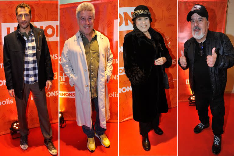 Luciano Cáceres, Betiana Blum, Pachu Peña y Pichu Straneo en el preestreno de Lennons