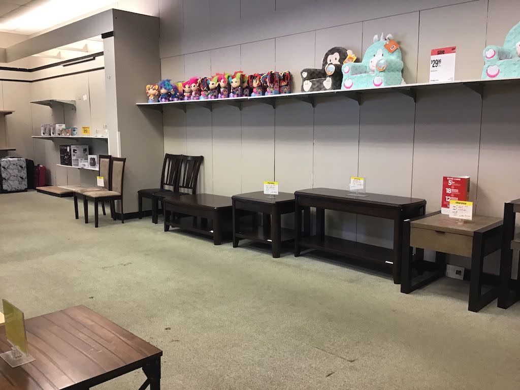 Random toys and furniture in a Baltimore Sears