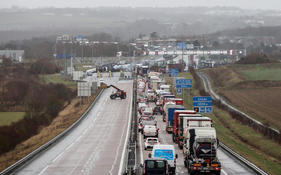 Anti-establishment farmers' protests this week near Amiens, where Louis grew up