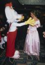 <p>The star of <em>Who Framed Roger Rabbit </em>wears his usual garb, while Princess Diana wore an off-the-shoulder pink satin Catherine Walker ball gown at the premiere in London. </p>