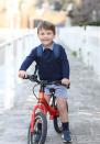 <p>Ahead of Prince Louis's 3rd birthday, the Duchess of Cambridge released this sweet photo of Louis on a bike, shortly before the young royal left for his first day of nursery at the Willcocks Nursery School.</p>