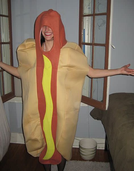 It wouldn't be a costume post without a picture of a lady in a hot dog costume.