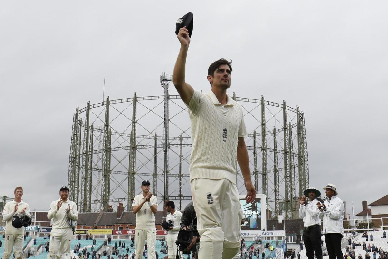 Farewell, Cook: Alastair Cook acknowledges the Oval support after his final Test: AFP/Getty Images