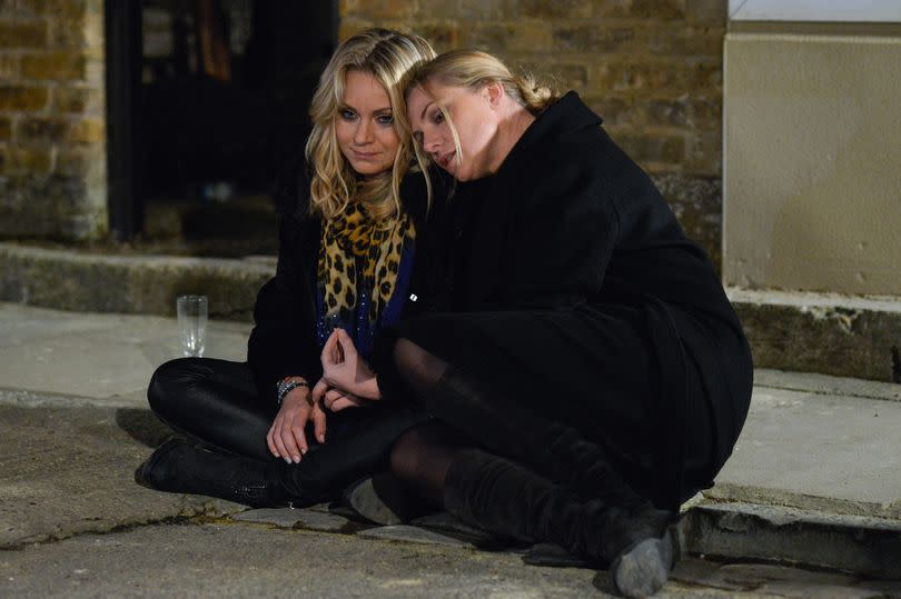 Samantha Womack and Rita Simons in an EastEnders scene.