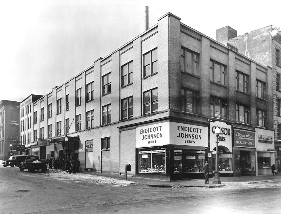 The White Building, built in 1912 by real estate agent John D White, stood on the corner of Utica's Bleecker and Charlotte streets. In 1945, it was the home of doctors, dentists, architects, lawyers, millineries and shoe stores. It was torn down in the 1980s.