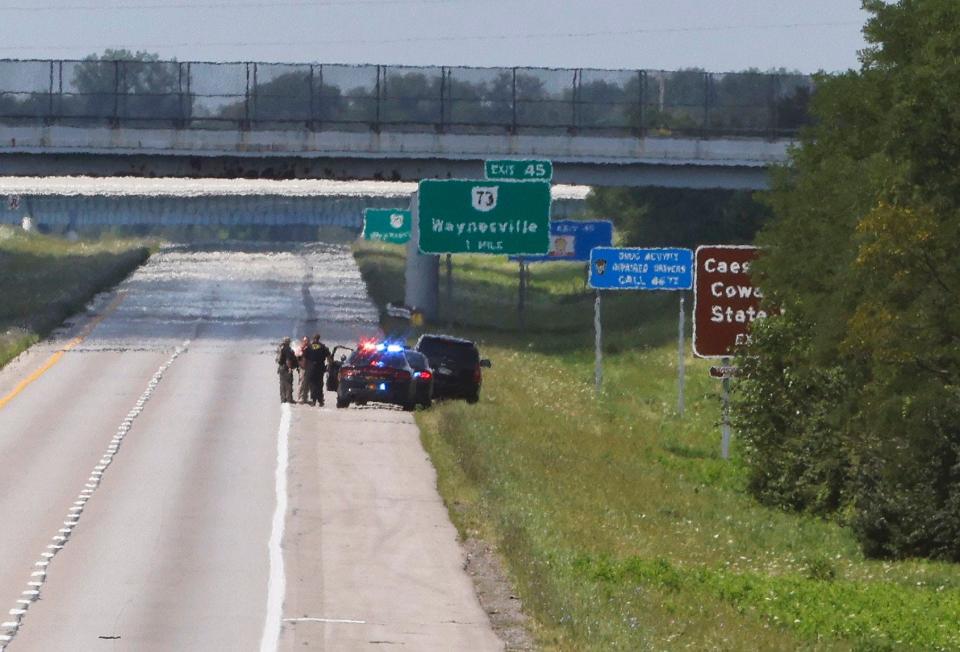 Interstate 71 in Clinton County near Cincinnati was closed during Thursday's standoff.